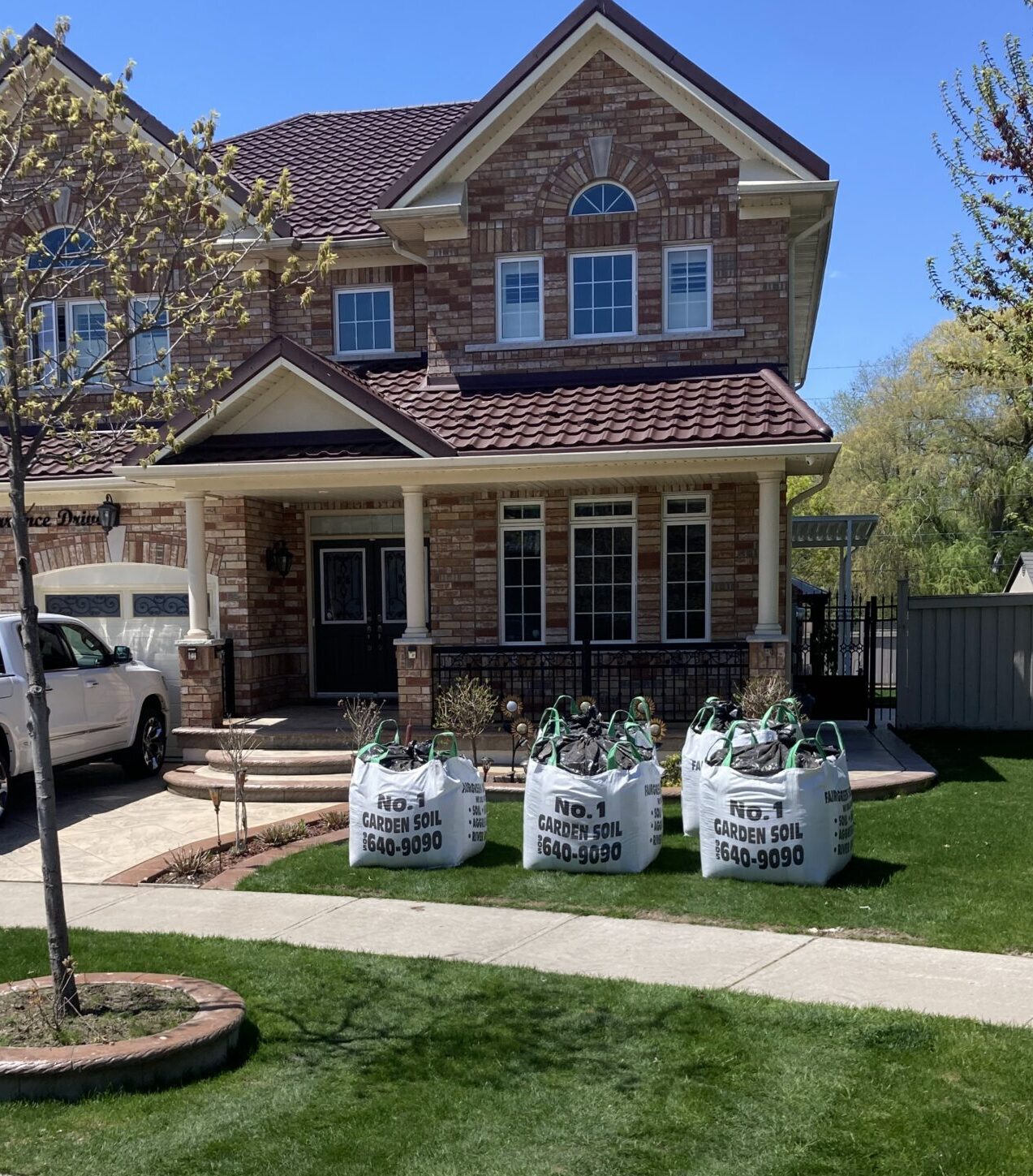 Soil dropped off at a home